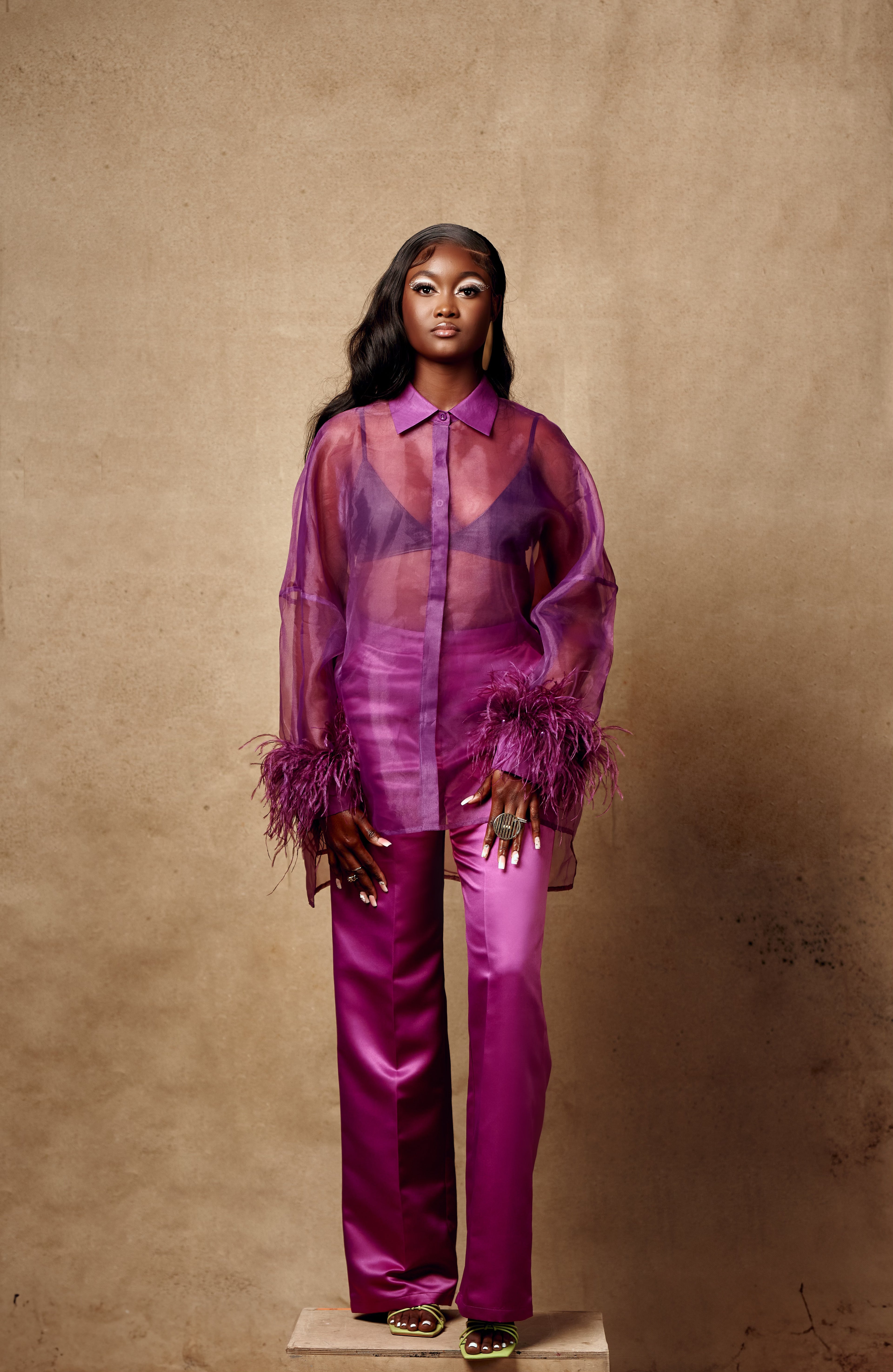 ENI PURPLE ORGANZA SHIRT