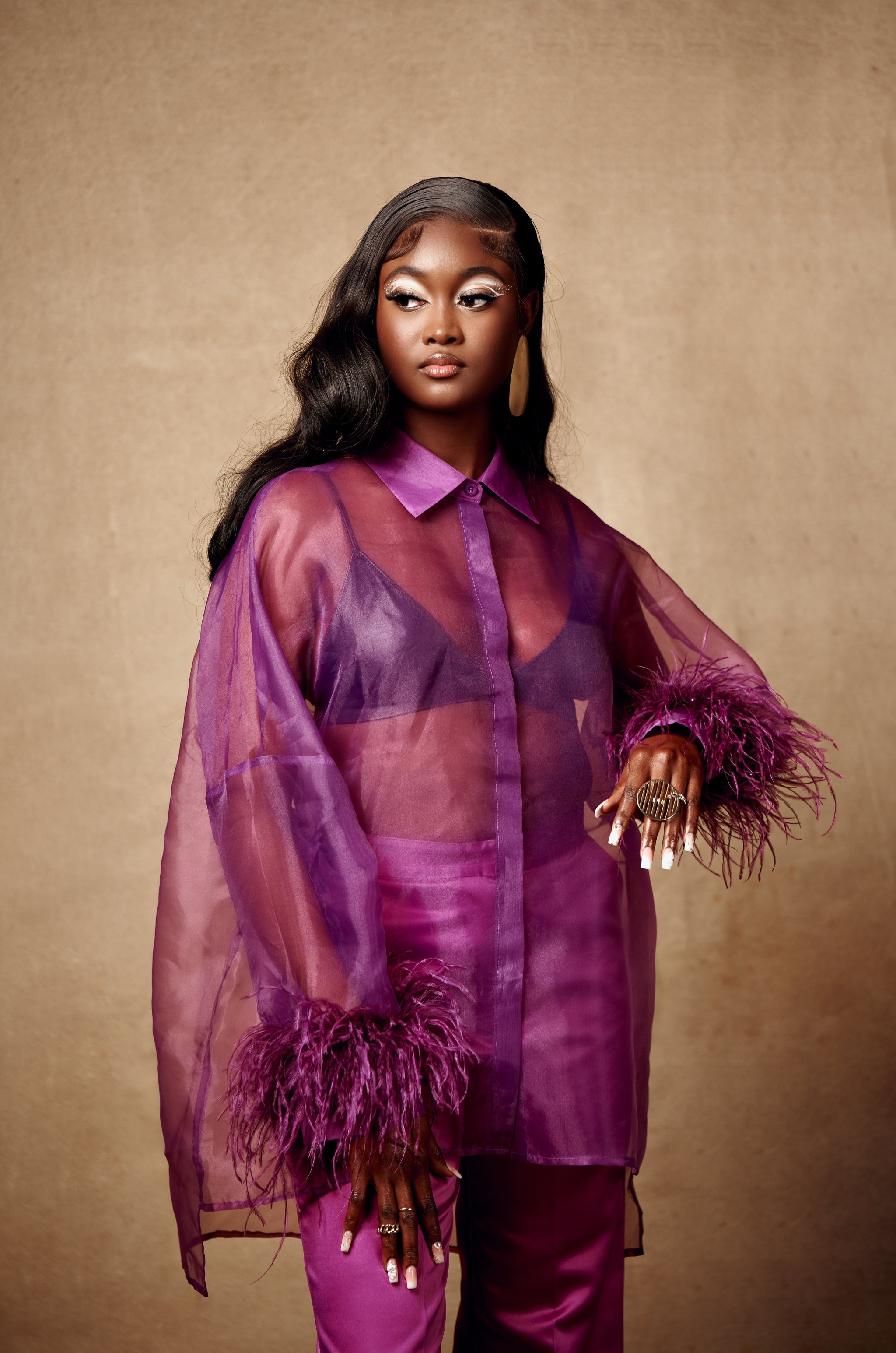 ENI PURPLE ORGANZA SHIRT