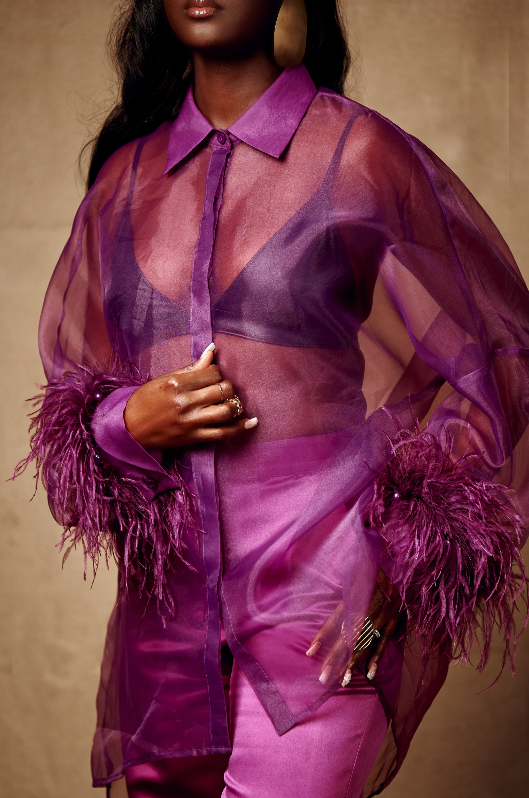 ENI PURPLE ORGANZA SHIRT