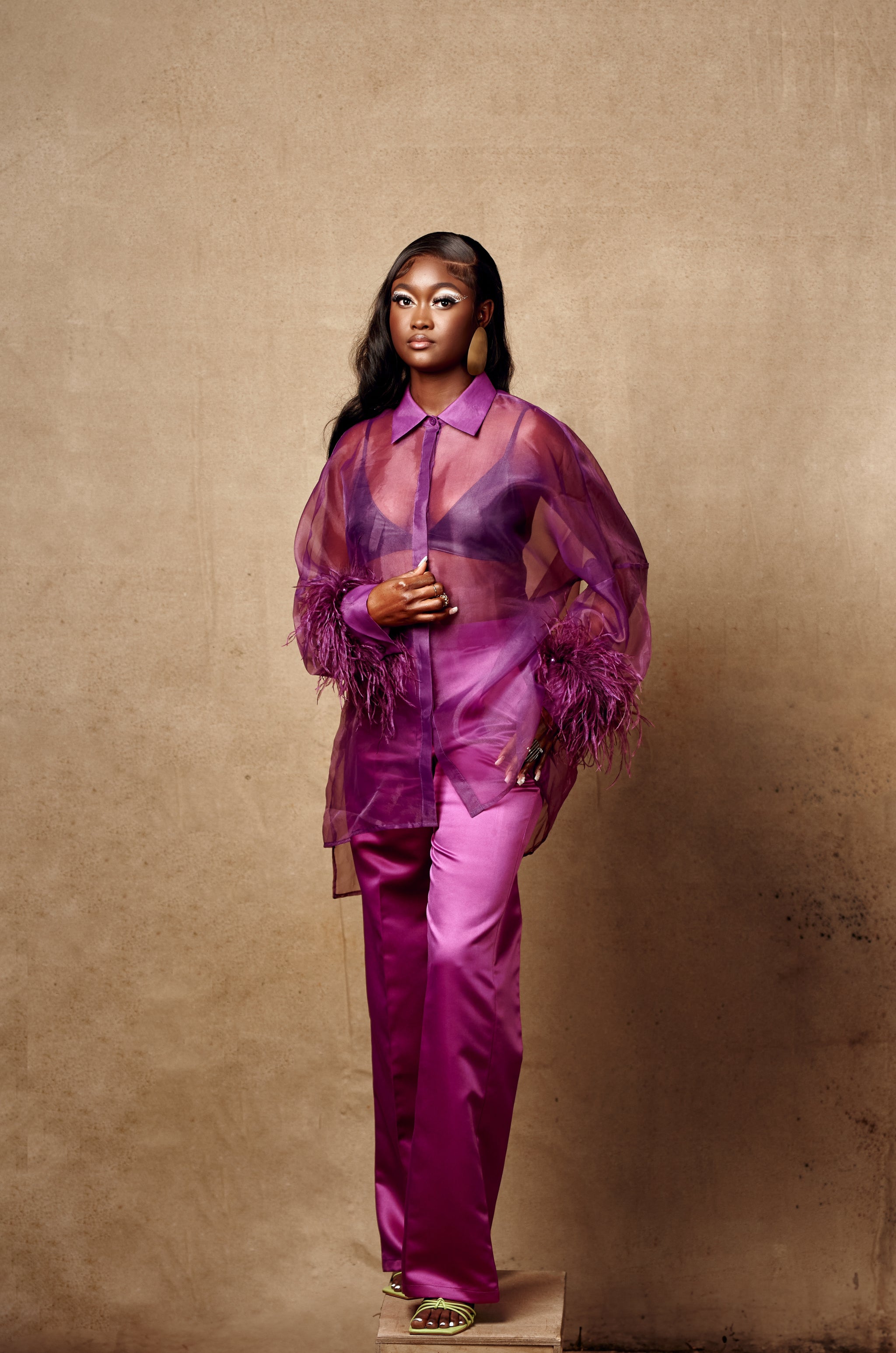 ENI PURPLE ORGANZA SHIRT