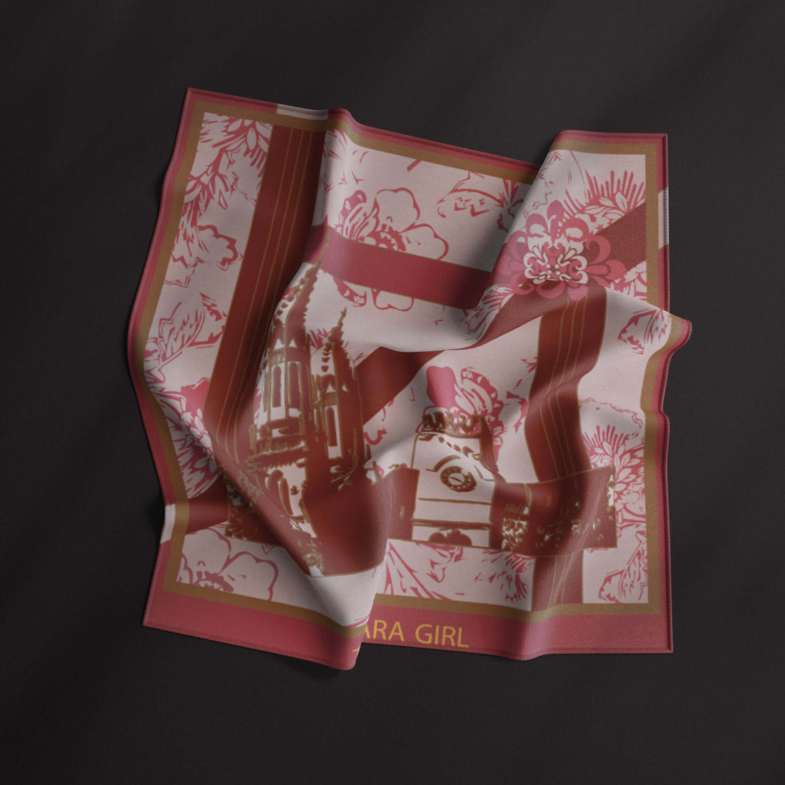 NIKI RED SATIN SCARF