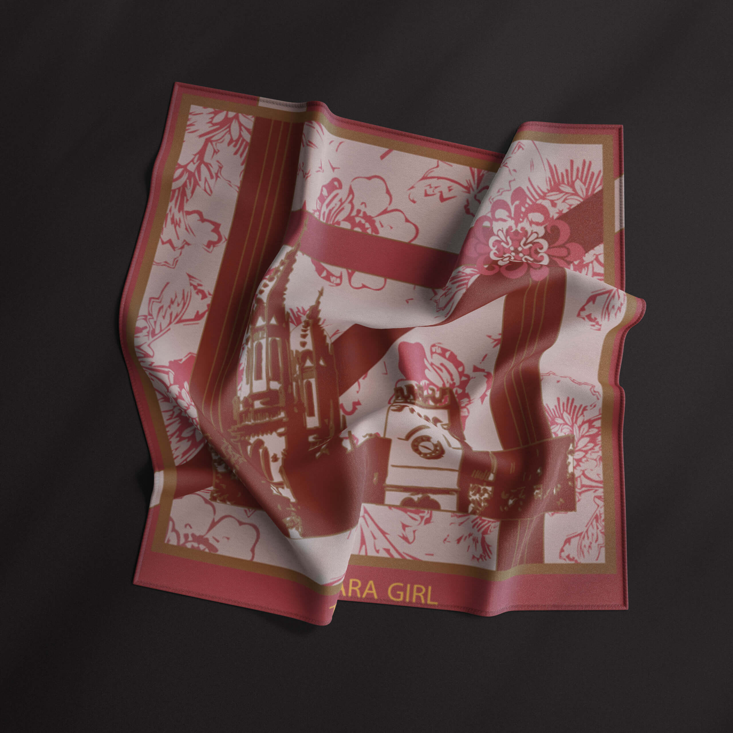 NIKI RED SATIN SCARF