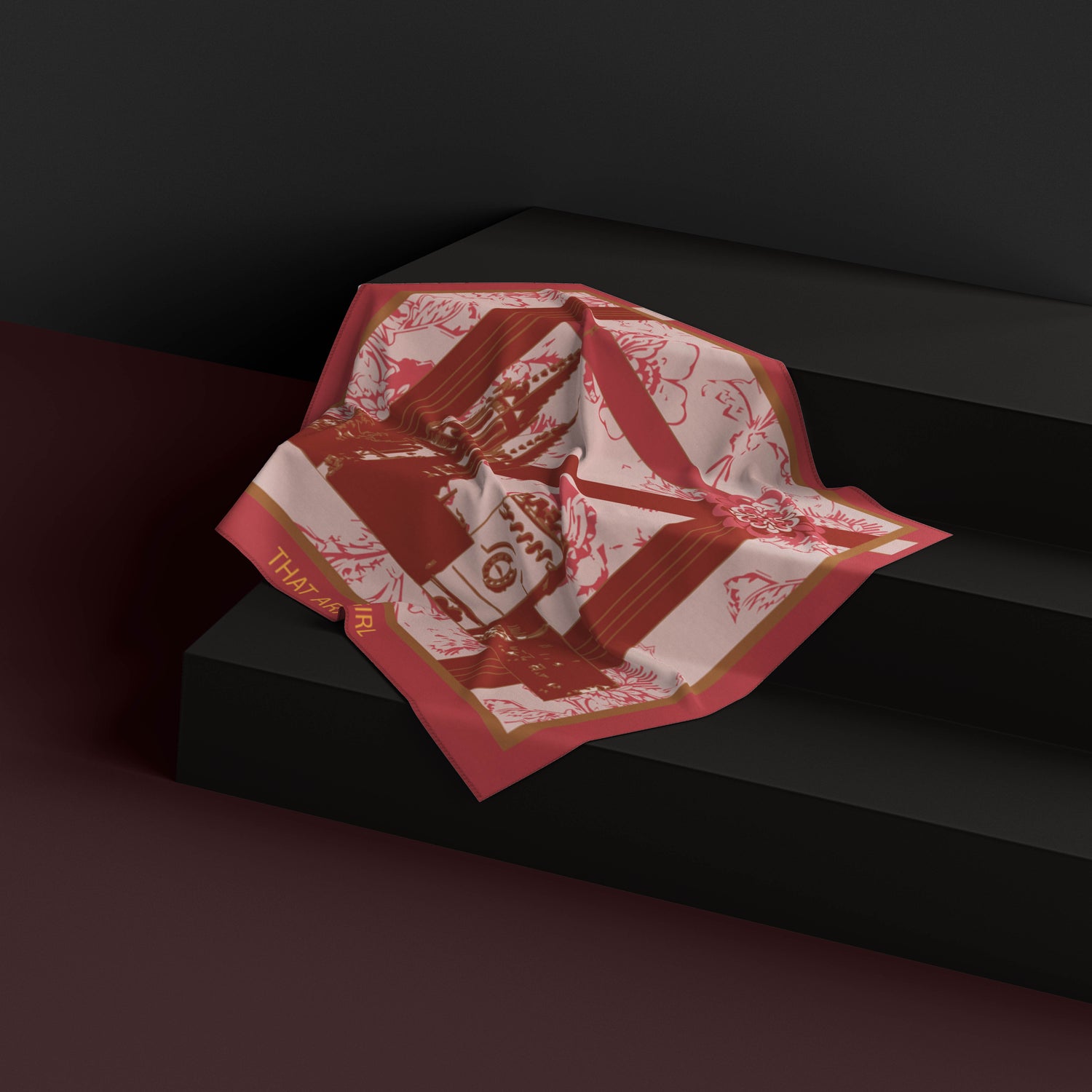 NIKI RED SATIN SCARF