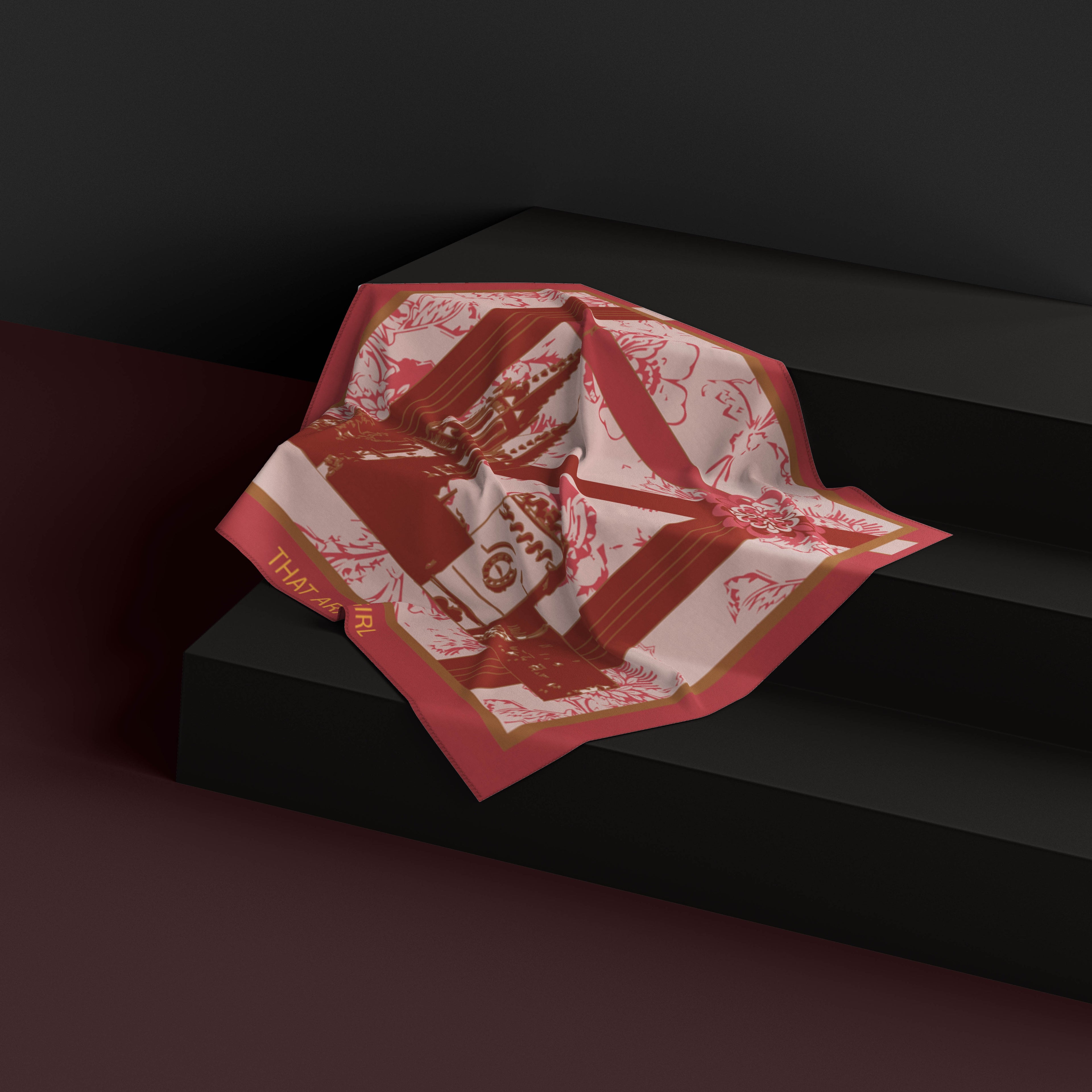 NIKI RED SATIN SCARF