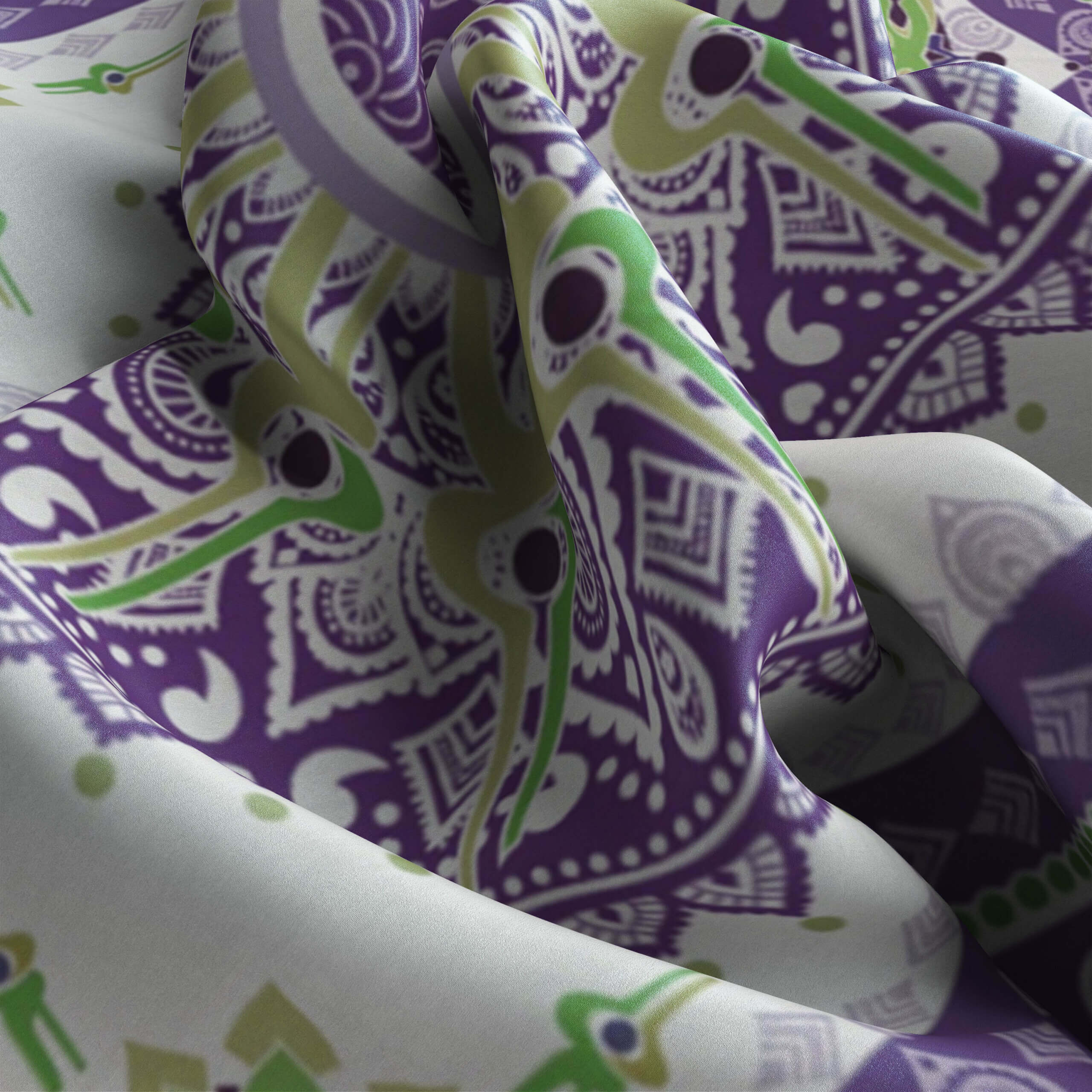 TARA PURPLE SATIN SCARF