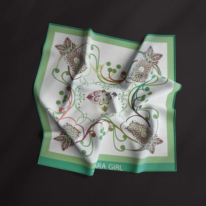 LONI GREEN SATIN SCARF