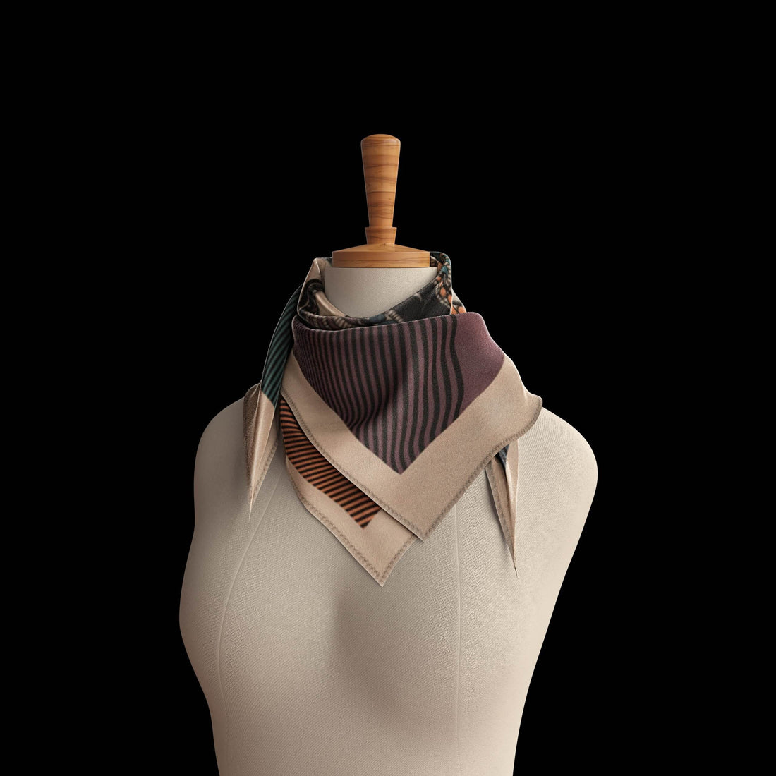 KIKE ORANGE SATIN SCARF