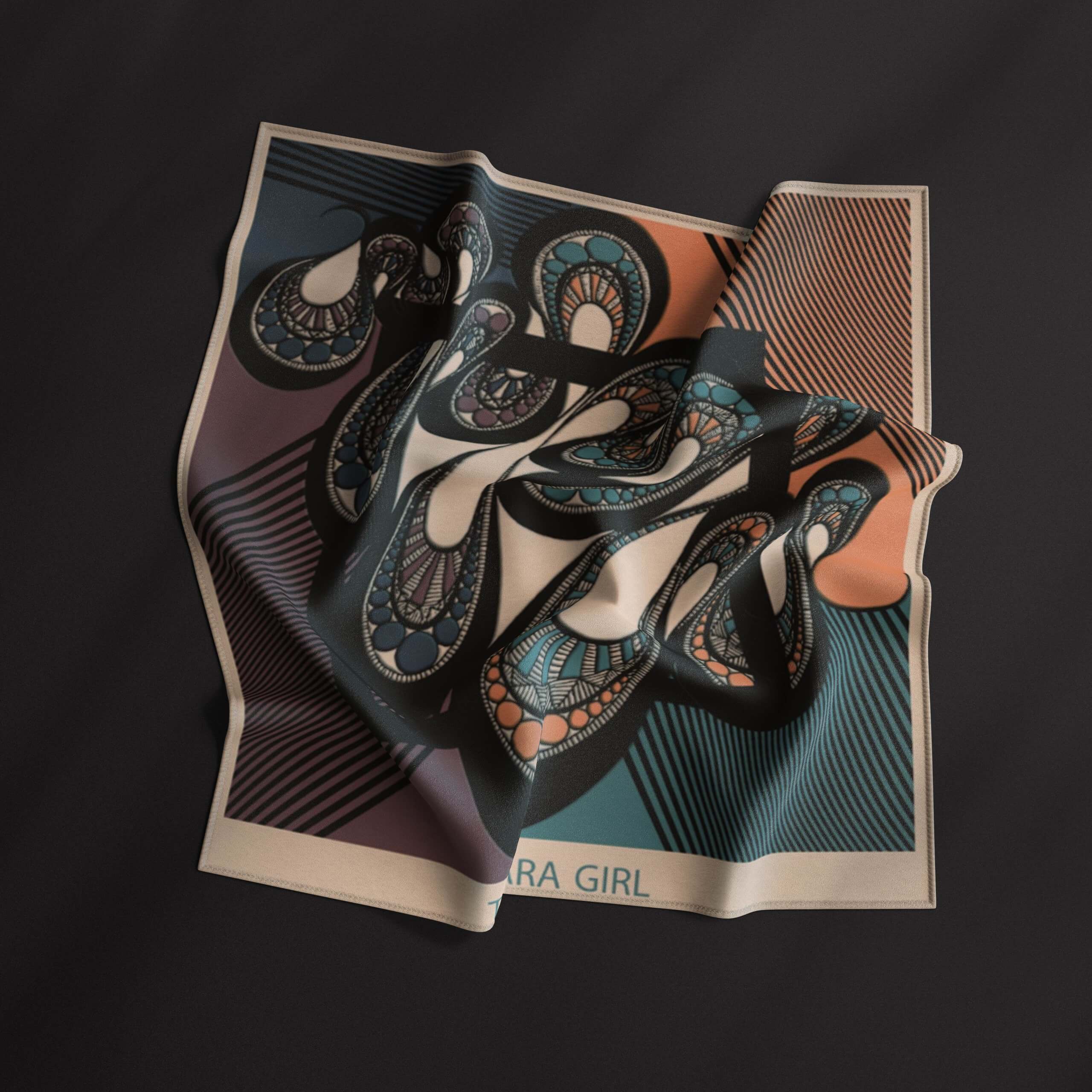 KIKE ORANGE SATIN SCARF