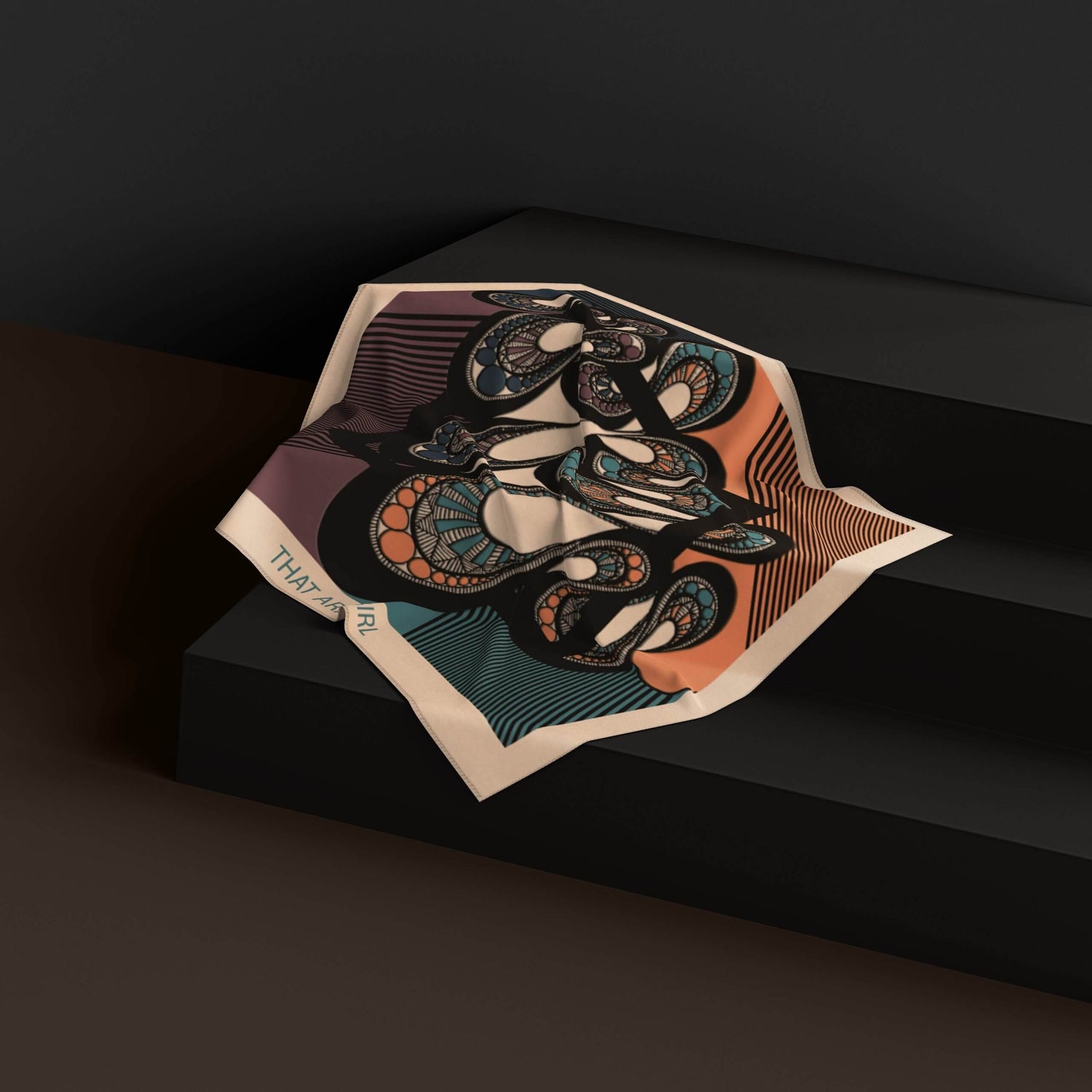 KIKE ORANGE SATIN SCARF